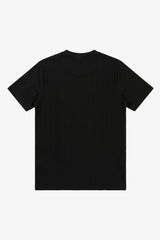 Czarny prążkowany klasyczny T-shirt męski