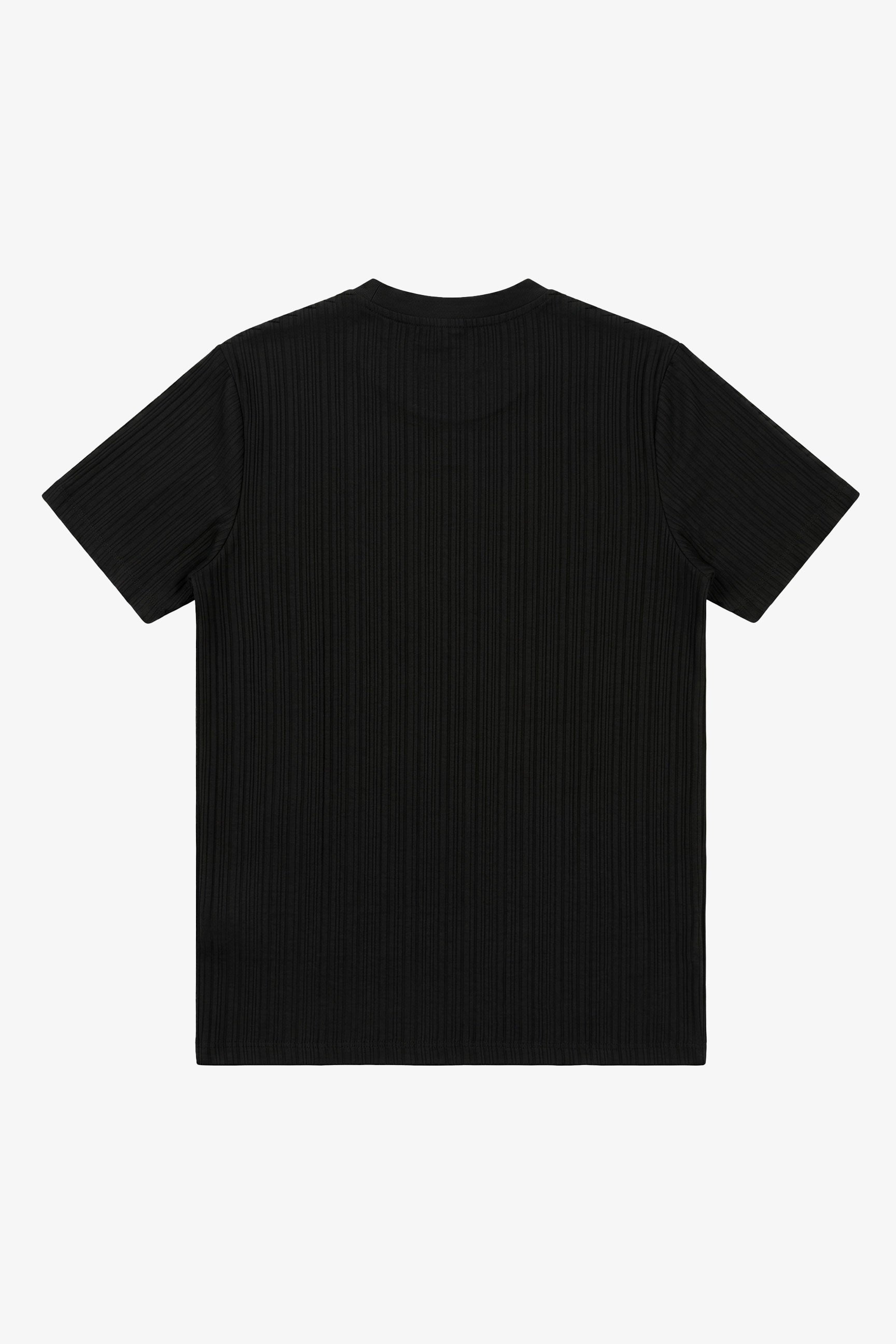 Czarny prążkowany klasyczny T-shirt męski