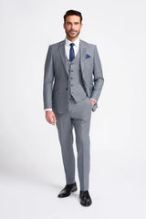 Bond - Men's Grey 3 Piece Tailored Fit Suit