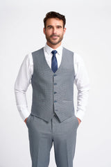Bond - Men's Grey 3 Piece Tailored Fit Suit