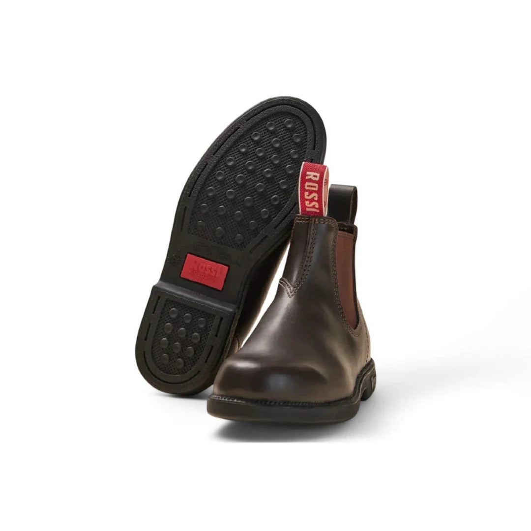 Booma 607 - Brązowe skórzane botki Chelsea