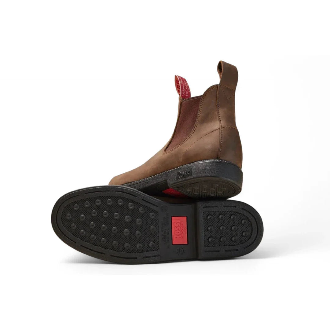 Booma 607 – Rustykalne brązowe skórzane botki typu Chelsea