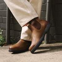 Booma 607 - Brązowe skórzane botki Chelsea