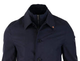 Mens Brando Navy Overcoat