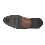 Cambridge - Brązowe, męskie buty typu brogue derby z zapięciem typu wingtip