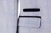 Womens Light Blue Tweed Blazer