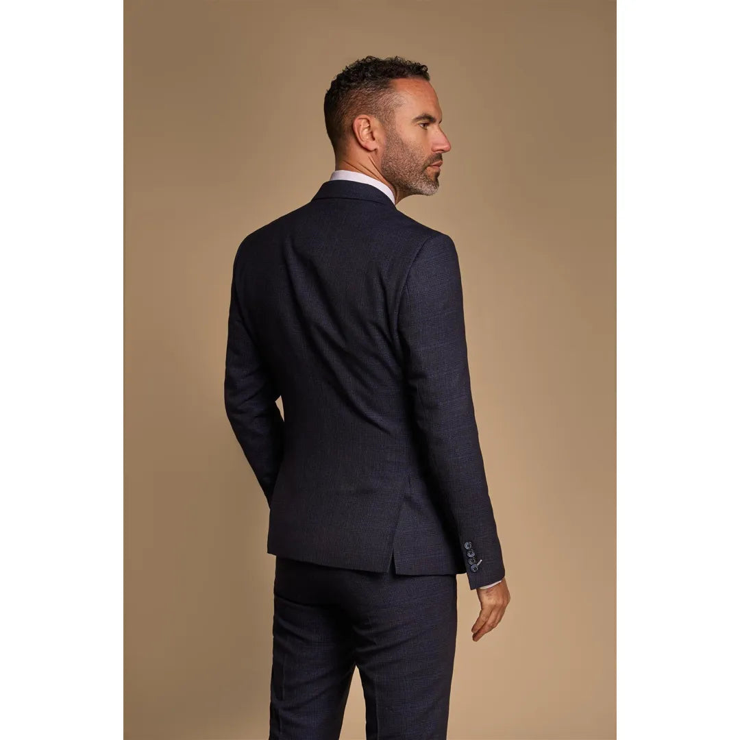 Caridi - Men's Navy Blue Double Breasted Blazer
