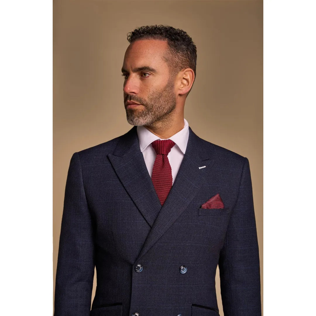 Caridi - Men's 2 Piece Navy Blue Double Breasted Suit