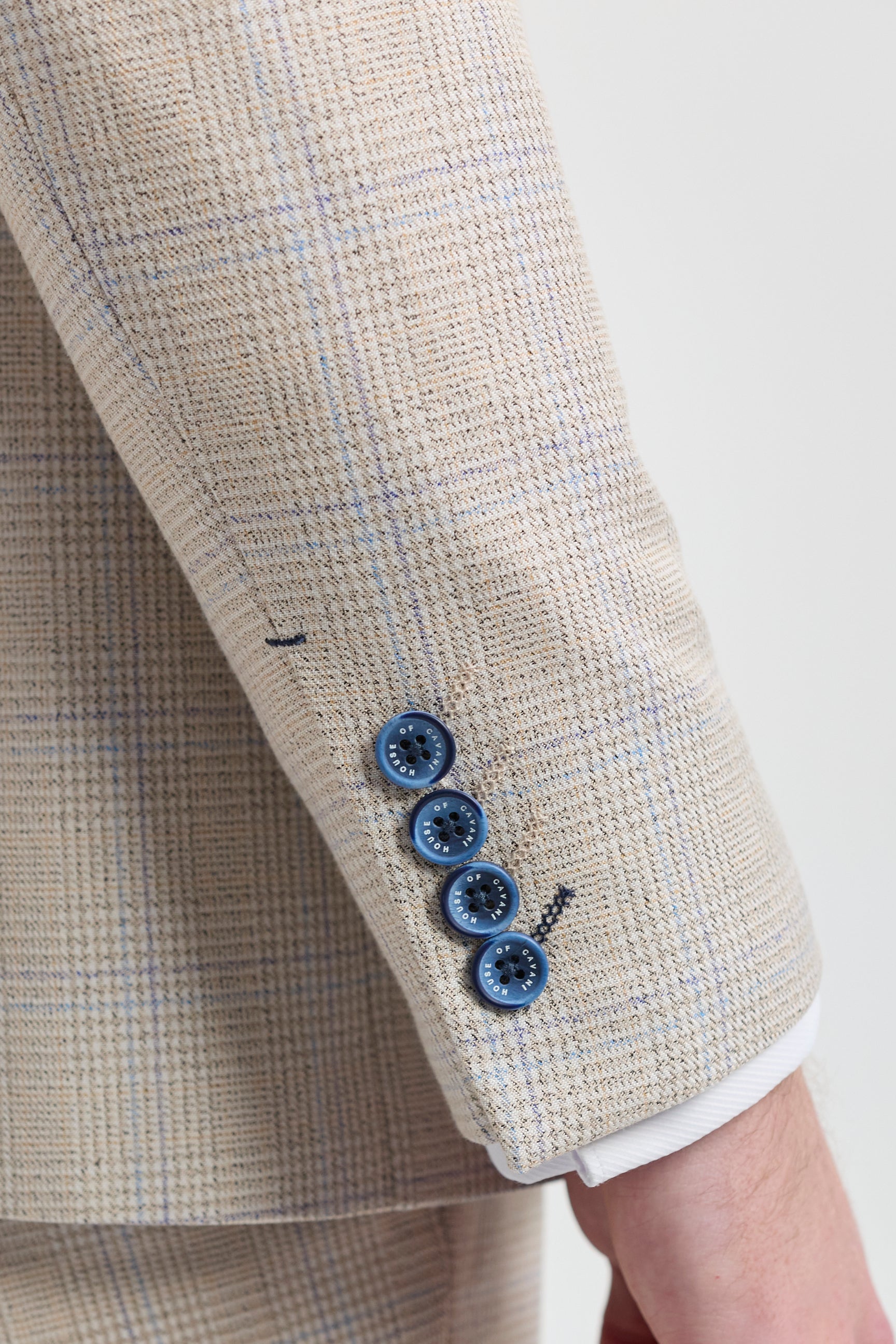 Męski kremowy garnitur ślubny 3-częściowy - Cavani Caridi