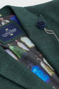 Męski 3-częściowy garnitur w kratkę Tweed w kolorze oliwkowo-zielonym, dopasowany do ślubu, Peaky Classic