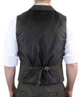 Cavani Martez - Men's Herringbone Tweed Waitcoat-Tan