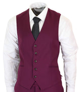 Cavani Magnus - Men's 3 Piece Cassic Burgundy Wine Suit