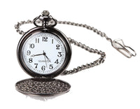 Classic 1920's Style Pocket Black Watch with Chain