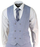 Mens Light Blue 3 Piece Suit