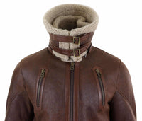 Mens 3/4 Shearling Sheepskin Long Jacket