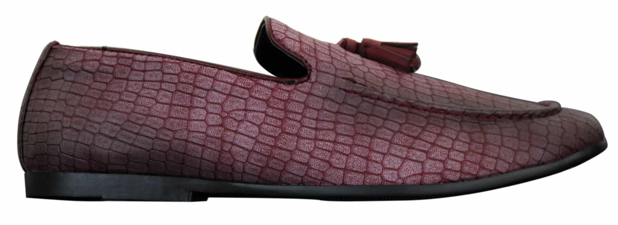 Elong DD0085 - Mens Snake Crocodile Leather PU Loafers Driving Shoes Slip On Tassel Comfort Vintage