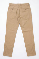 Męskie spodnie chino w kolorze khaki z mieszanki lnu, z cienkiej bawełny Tencel, letniej tkaniny