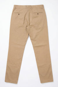 Męskie spodnie chino w kolorze khaki z mieszanki lnu, z cienkiej bawełny Tencel, letniej tkaniny