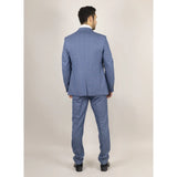 Earl Men's 3-Piece Blue Checked Tailored Suit
