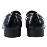 Men's Patent Tassel Slip On Blue Loafers