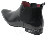 Mens Black Brown Leather Ankle Boots Italian Smart Chesea Dealer Laced
