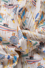 Męski beżowy garnitur w kratkę granatowy