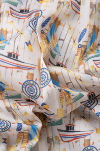 Męski beżowy garnitur w kratkę granatowy