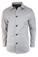 Mens Mid Length Overcoat Jacket Light Weight Smart Casual Beige Stone  Mac
