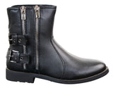 Mens Zip Biker Motorcycle Boots Punk Rock Ankle Belted Buckle Casual