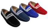 Mens Suede Deck Boat Shoes Stripe Slip On Summer Smart Casual Italian