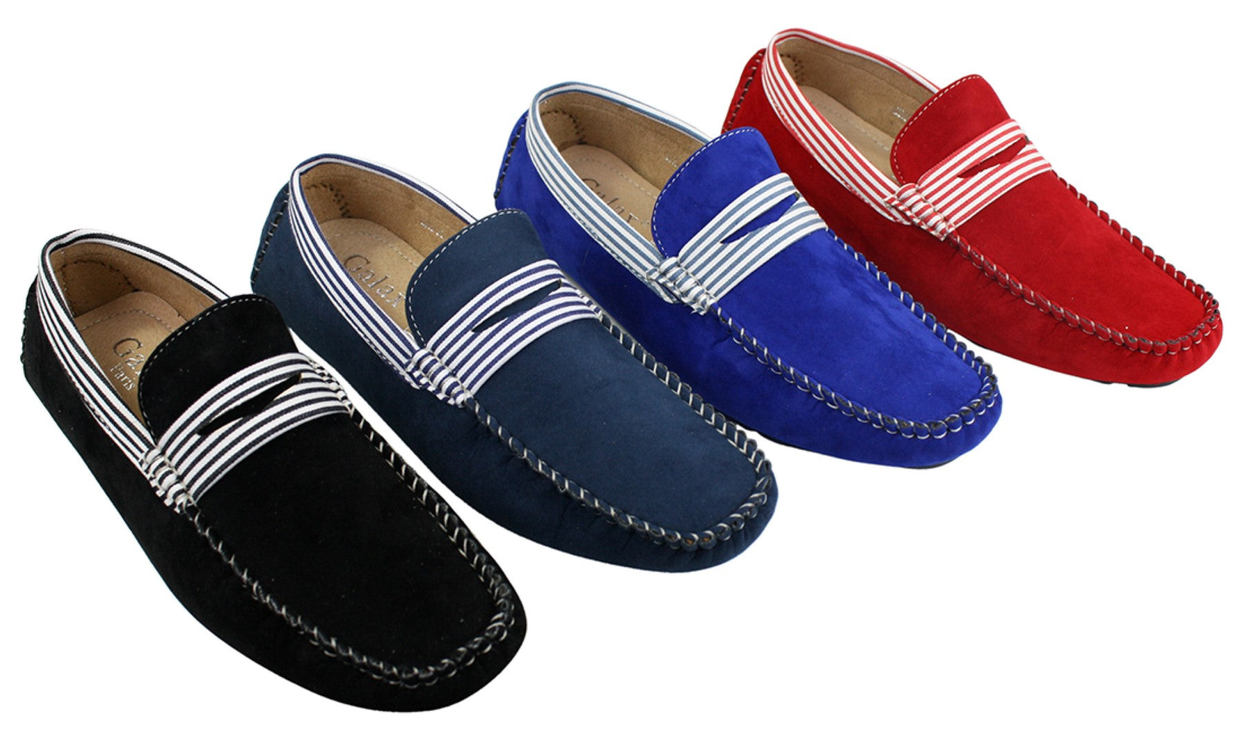 Mens Suede Deck Boat Shoes Stripe Slip On Summer Smart Casual Italian