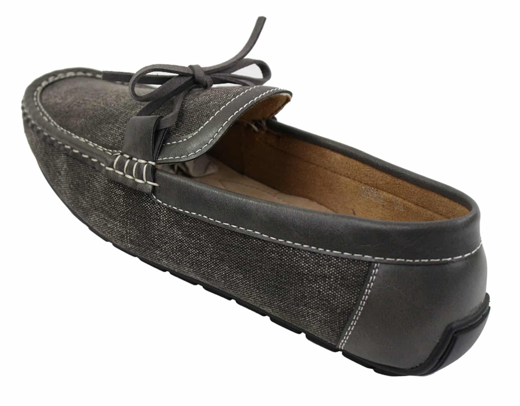 Mens Slip On Denim Leather Lace Moccasin Shoes Smart Casual Italian Tan Navy