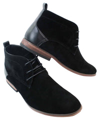 Mens Suede Desert Ankle Red Grey Brown Blue Boots Shoes Smart Casual Leather Laced