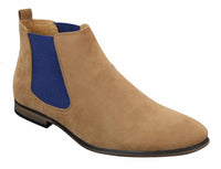 Mens Italian Suede Slip On Ankle Boots Smart Casual Desert Chelsea Dealer