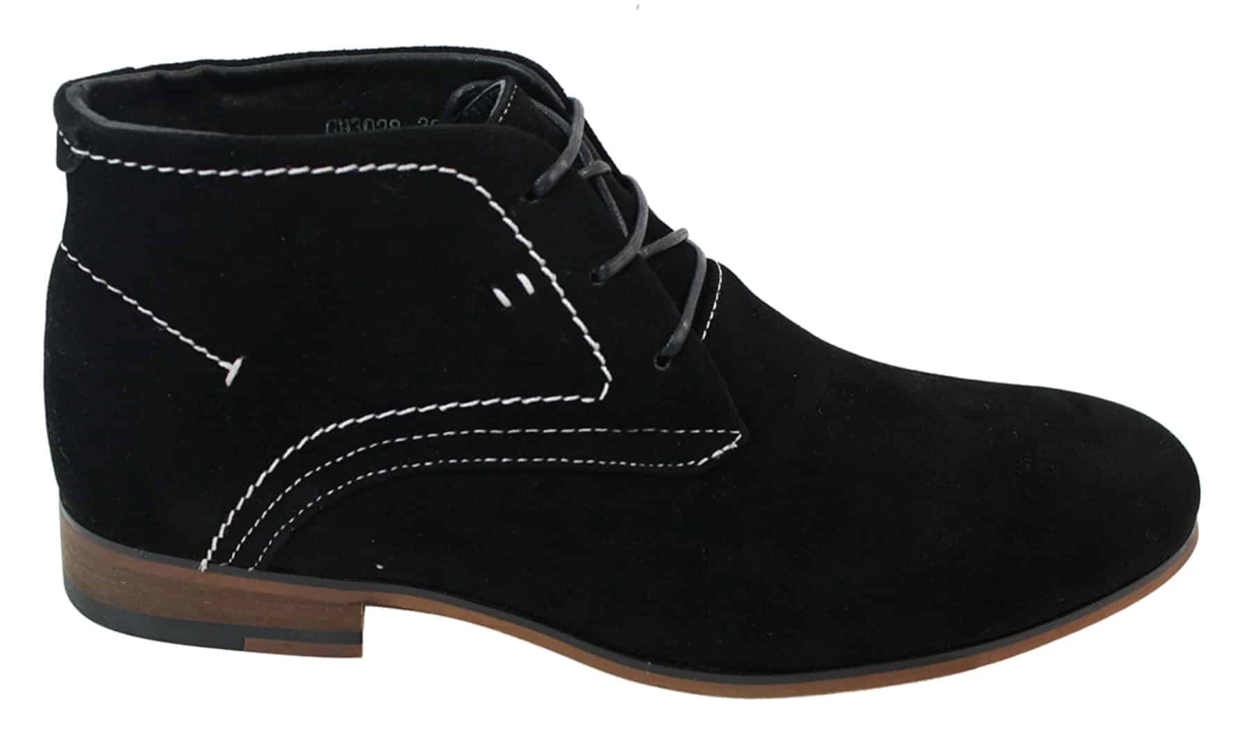 Mens Casual Suede Look Desert Ankle Boots Brown Black Navy Blue Leather Lined
