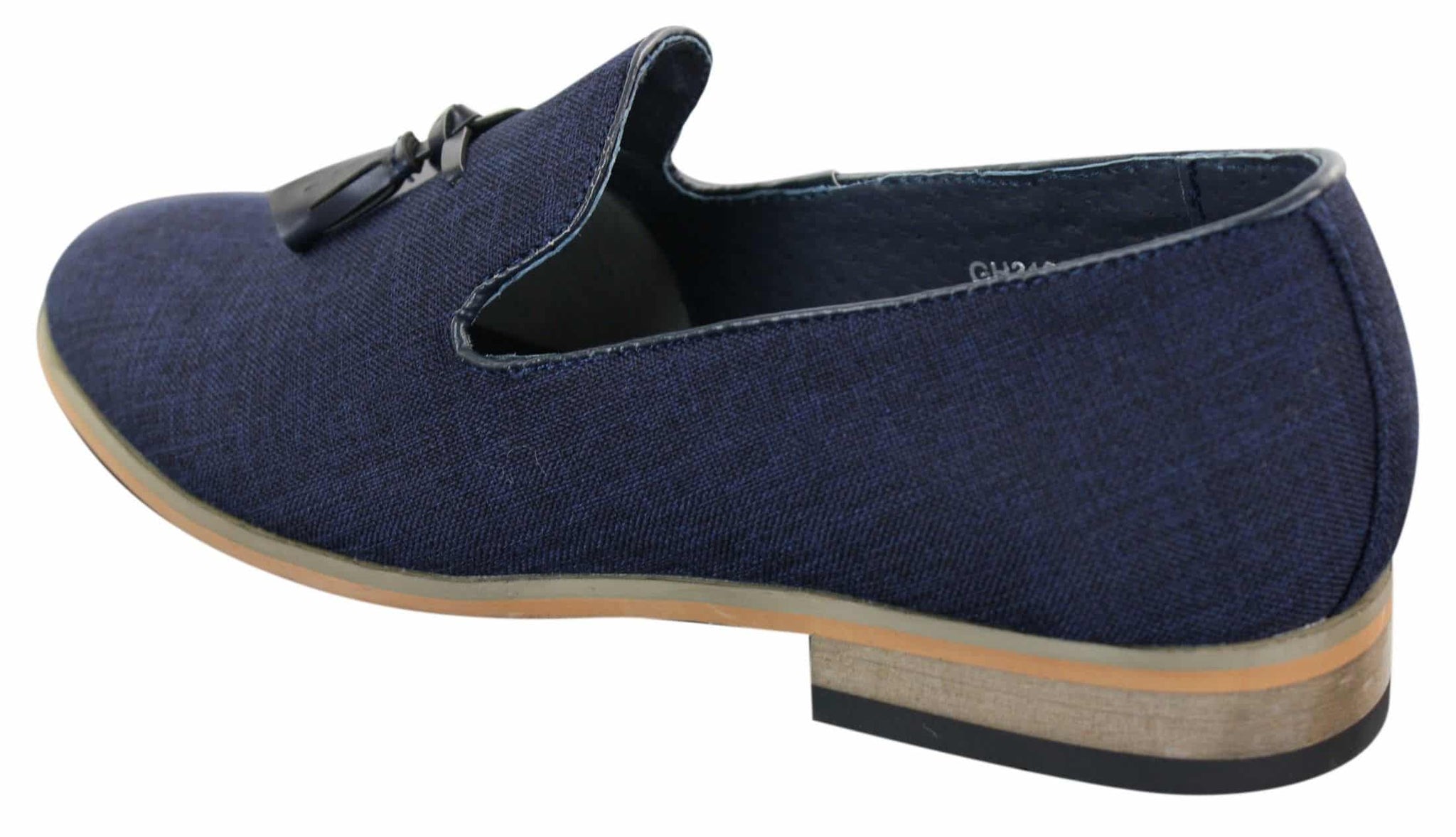 Galax GH3126 - Mens  Slip On Tassel Driving Shoes Loafers Light Smart Casual Black Blue Italian