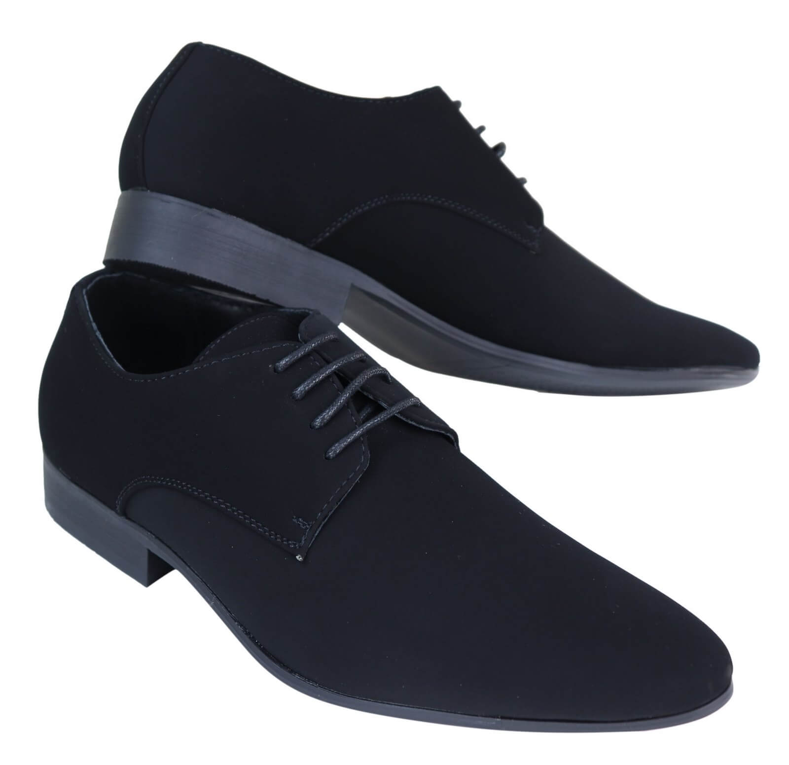 Mens Black Nubuck PU Suede Shoes