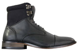 Galax GLX3517 Mens Slim Fit Vintage Retro Sherlock Laced Smart Casual Ankle Boots Leather