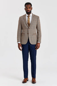 Garnitur Harris Brown Tweed z kontrastującymi spodniami Mayfair Navy