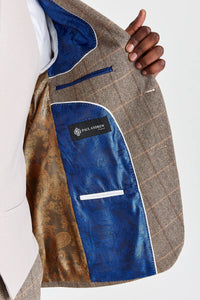 Garnitur Harris Brown Tweed z kamizelką Mayfair Stone