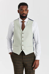 Garnitur Harris Green Check Tweed z kontrastową kamizelką Belmont Sage