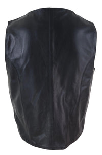Mens Black Hide Leather Waistcoat