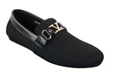 Fiorello HD0112-03 - Mens Iconic Black Navy Italian Design Slip On Smart Casual Loafers Mocassins Driving Shoes