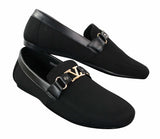 Fiorello HD0112-03 - Mens Iconic Black Navy Italian Design Slip On Smart Casual Loafers Mocassins Driving Shoes