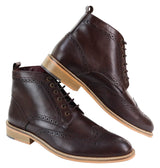 Mens Brogue Ankle Boots Brown