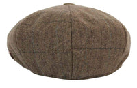 Mens Tweed Check Peaky Blinders Cap
