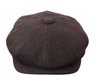 HT6363 - Mens Vintage Tweed Newsboy Peaky Blinders Cap - Brown/Wine