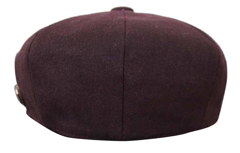 HT6363 - Mens Vintage Tweed Newsboy Peaky Blinders Cap - Brown/Wine