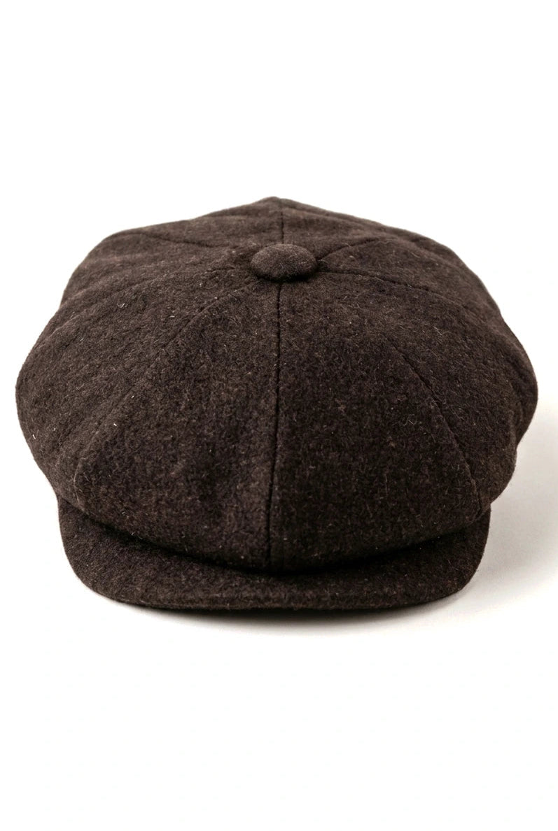 HT6363 – Męska czapka vintage tweedowa Peaky Blinders Newsboy – brązowo-wino