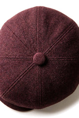 HT6363 – Męska czapka vintage tweedowa Peaky Blinders Newsboy – brązowo-wino